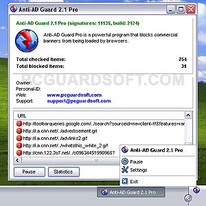 Anti-AD Guard PRO 2.1.2.7 software screenshot