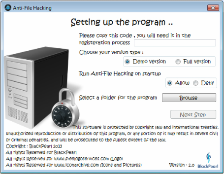 Anti-File Hacking 2.0 software screenshot