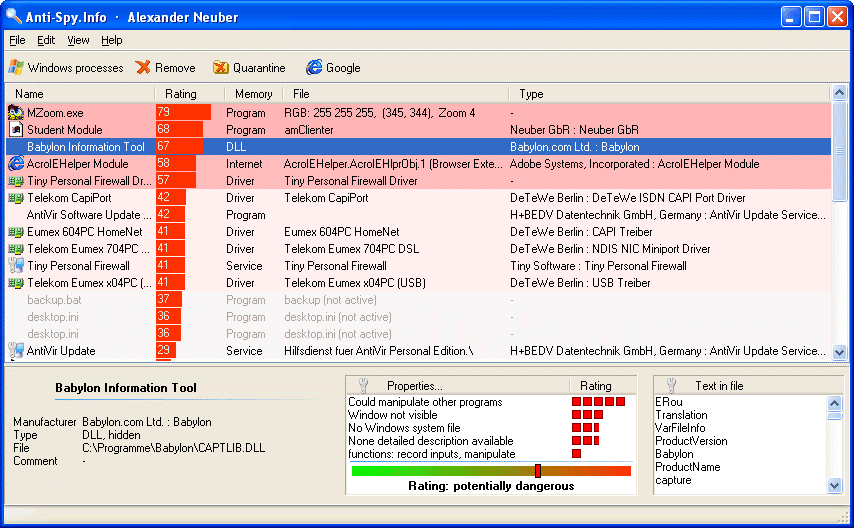 Anti-Spy.Info adware remover 1.8 software screenshot