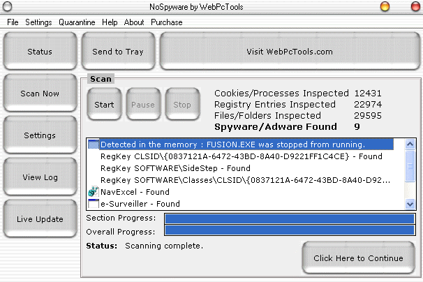 Anti Spyware 3.0 software screenshot