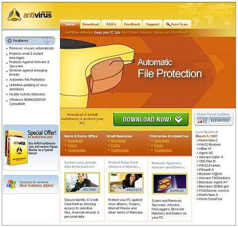 Anti Virus Advance 2011.00216 software screenshot