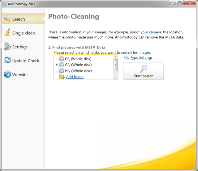 AntiPhotoSpy 2013.1.61 software screenshot