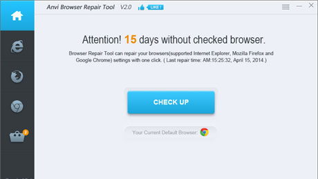 Anvi Browser Repair Tool 2.0.0 software screenshot