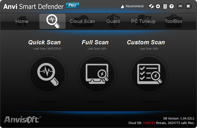 Anvi Smart Defender Pro 2.4 software screenshot