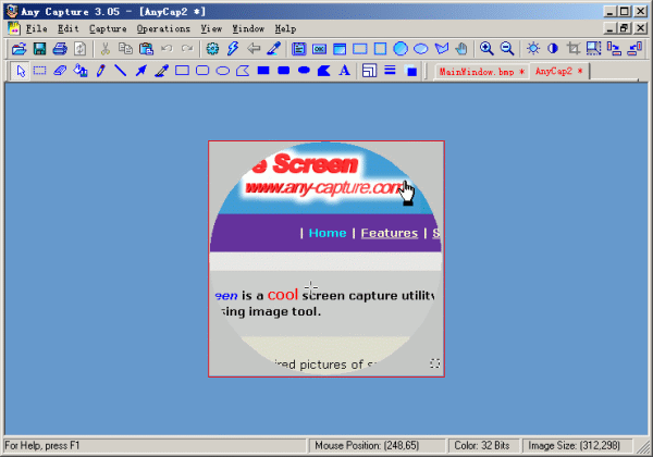 Any Capture Screen 3.50 software screenshot