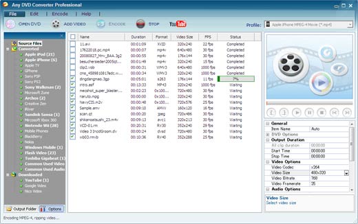 Any DVD Converter Pro. 3.72 software screenshot