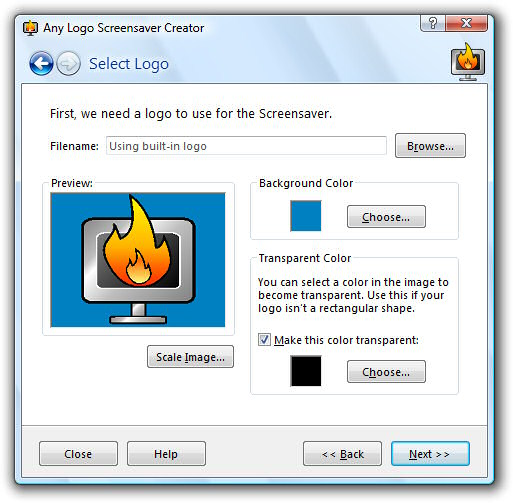 Any Logo Screensaver Creator 4.5.12 software screenshot