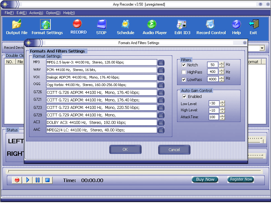 Any Recorder 3.60 software screenshot