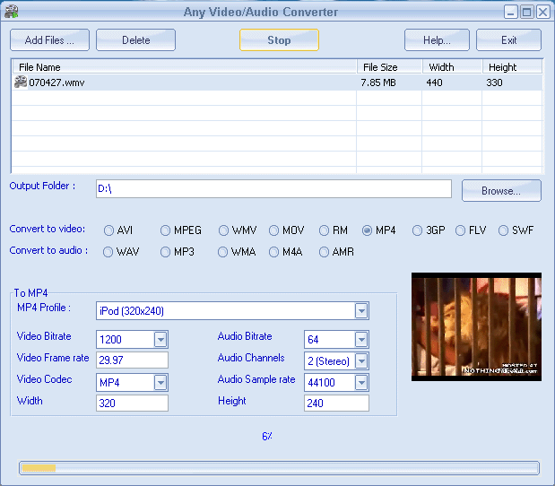 Any Video/Audio Converter 8.0 software screenshot