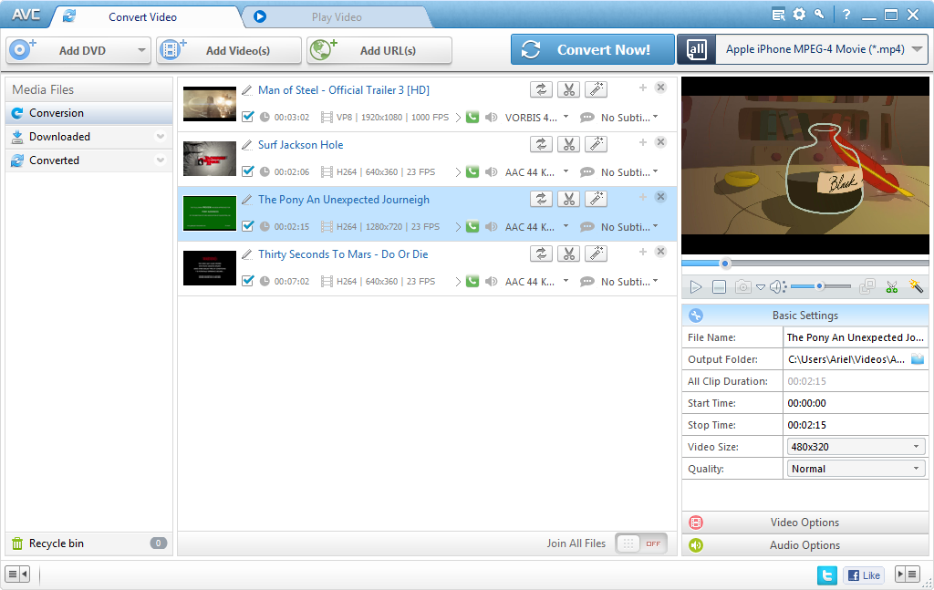 Any Video Converter 6.1.5 software screenshot