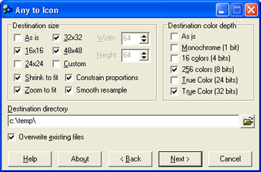 Any to Icon 3.57 software screenshot