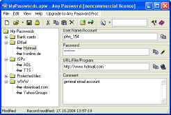 AnyPassword 1.44 software screenshot