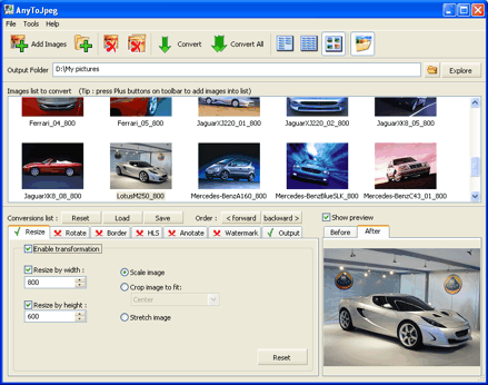 AnyToJpeg 3.0 software screenshot