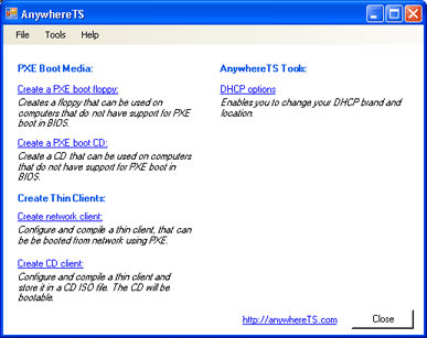 AnywhereTS 3.0.1 software screenshot