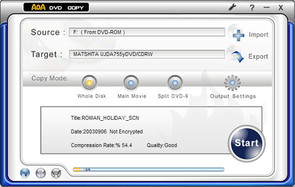 AoA DVD COPY 2.9.0.5 software screenshot