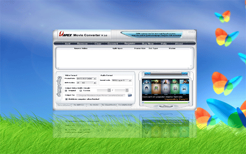 Apex Movie Converter 5.76 software screenshot