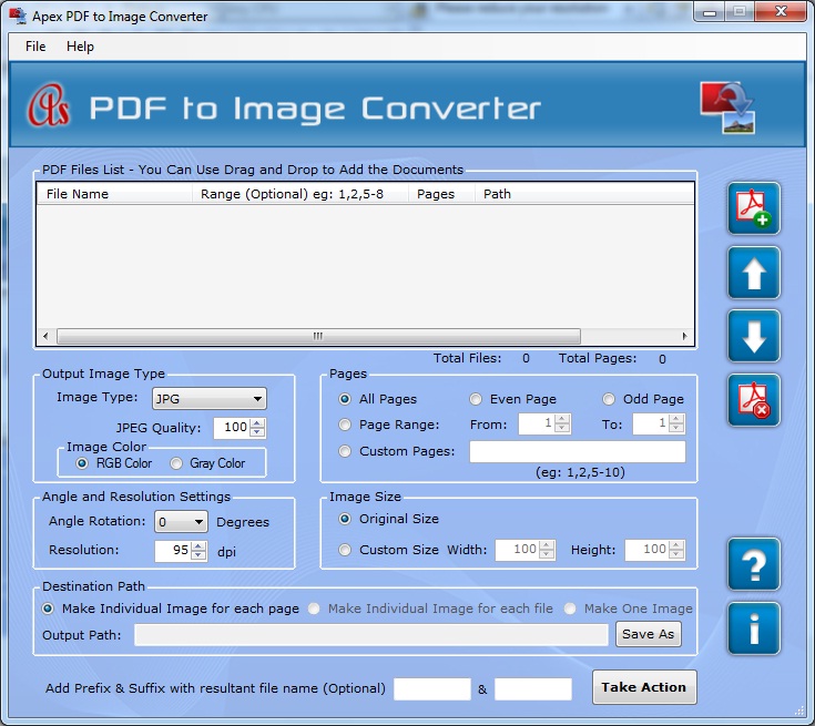 Apex PDF to Image Converter 2.3.8.2 software screenshot