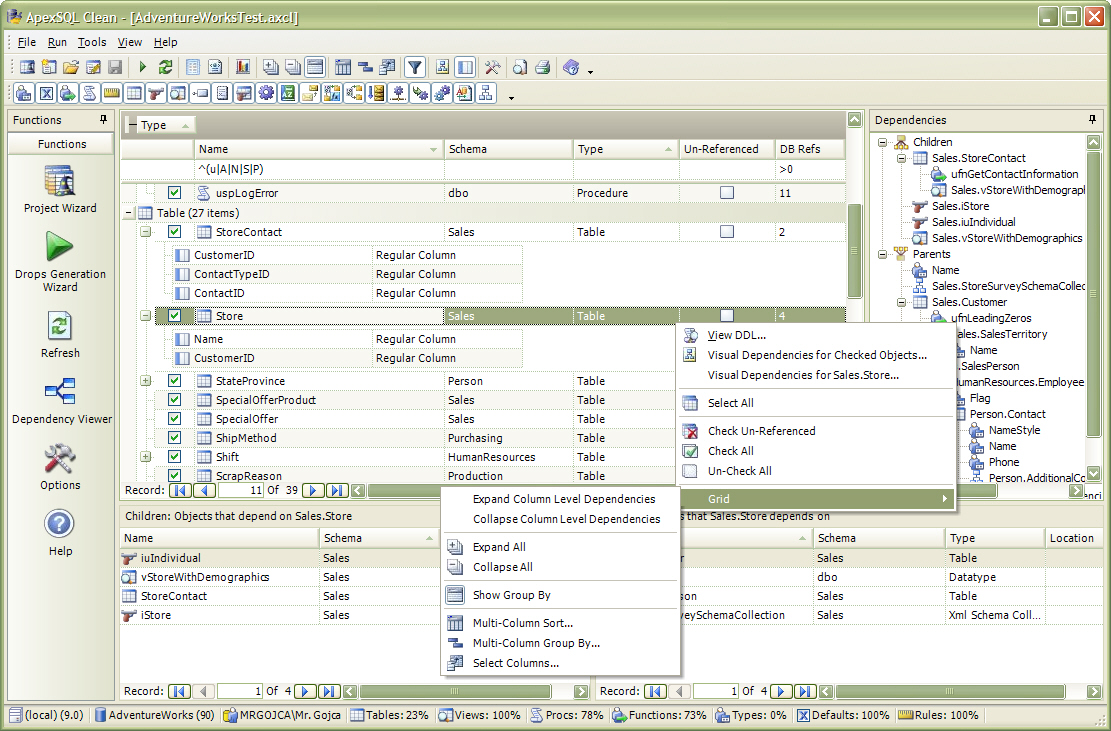 Apex SQL Clean 2011.01 software screenshot