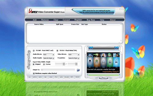 Apex Video Converter Vista 7.83 software screenshot