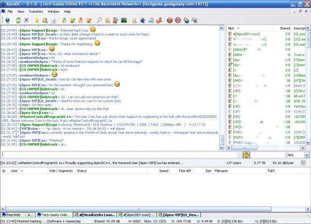 ApexDC++ 1.6.4 software screenshot