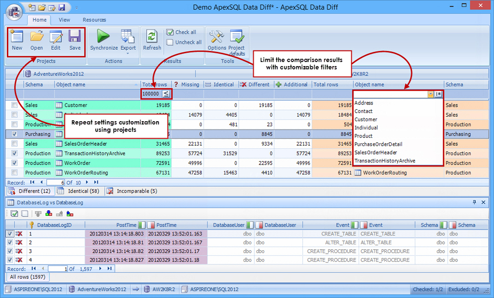 ApexSQL Data Diff 2016.03.0110 software screenshot