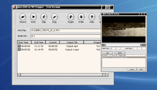 Aplus DVD to MP3 Ripper 13.89 software screenshot