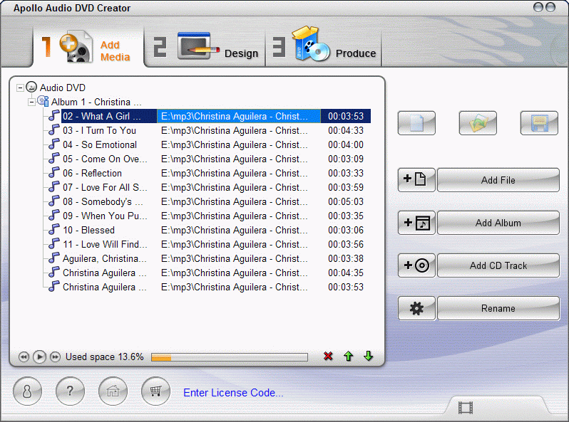 Apollo Audio DVD Creator 1.2.63 software screenshot