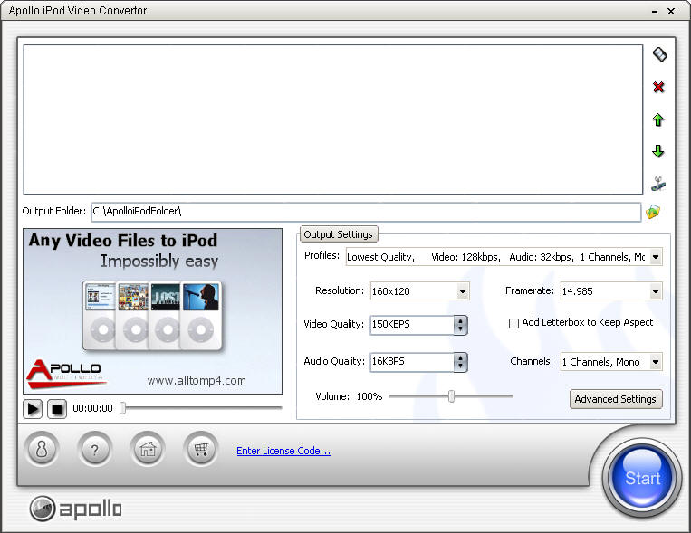 Apollo  iPod Video Converter 4.1.1 software screenshot