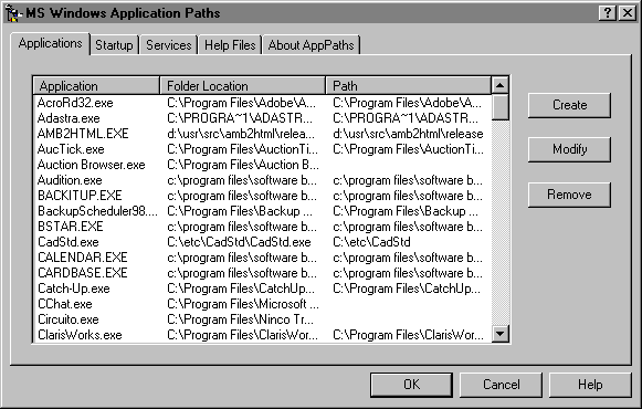 AppPaths 2000 2.9 software screenshot