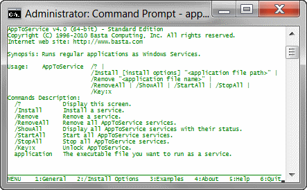 AppToService 4.22 software screenshot