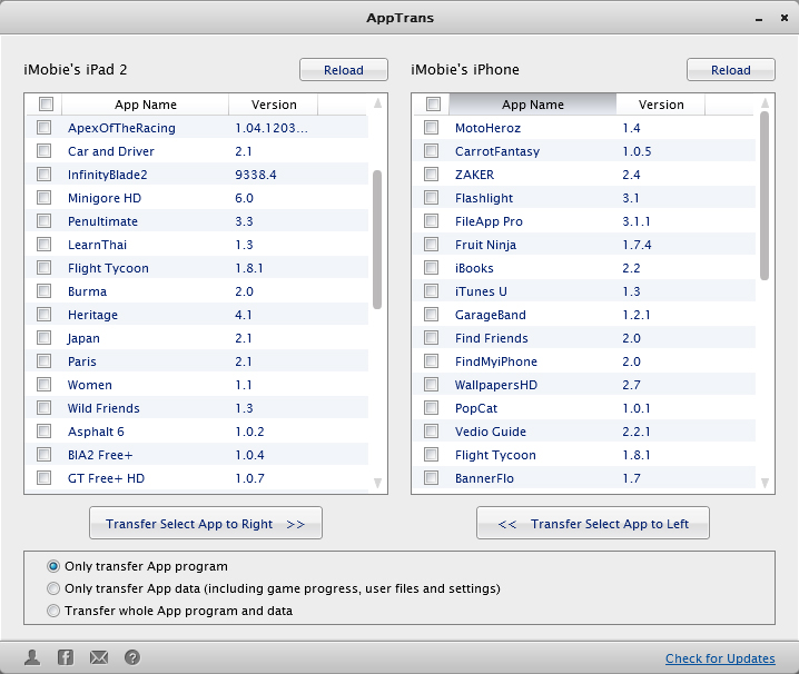 AppTrans 1.9.0 software screenshot
