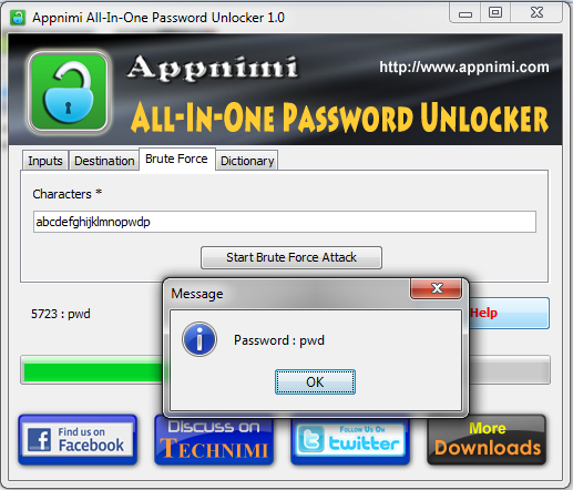 Appnimi All-In-One Password Unlocker 2.0.2 software screenshot