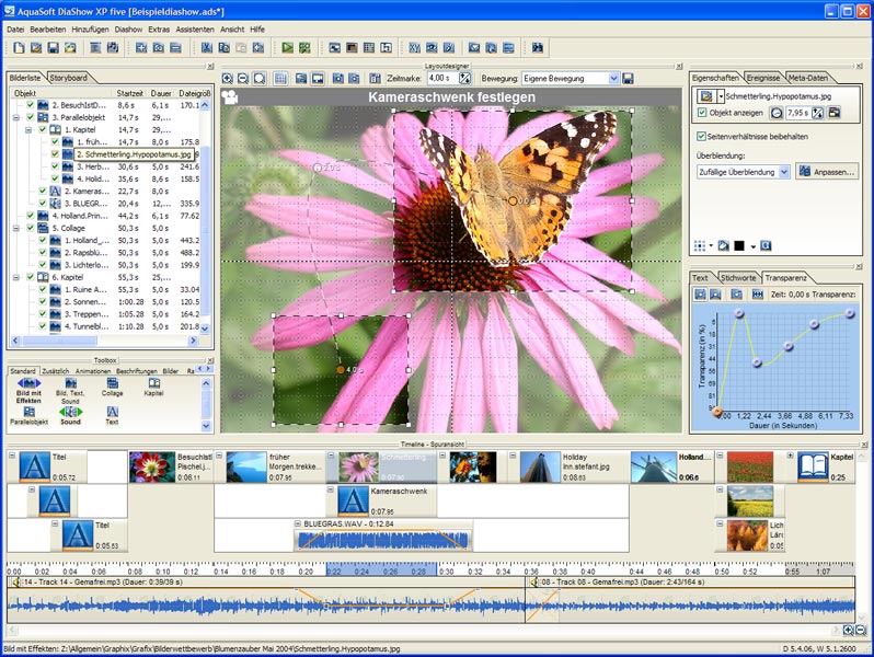 AquaSoft DiaShow XP five 5.7.02 software screenshot