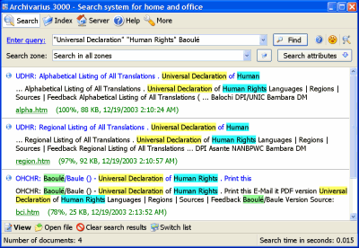 Archivarius 3000 4.77 software screenshot