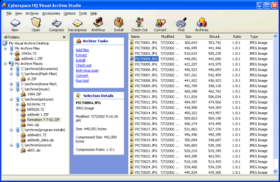 Archive XP 10.16-sp16 software screenshot