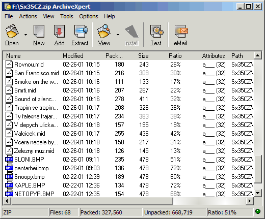 ArchiveXpert 2.02.80 software screenshot