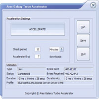 Ares Galaxy Turbo Accelerator 4.0.8 software screenshot
