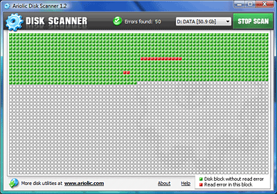 Ariolic Disk Scanner 1.4 software screenshot