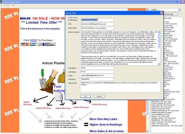 Article Planter 1.0.1 software screenshot