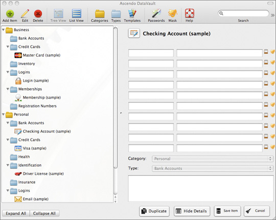 Ascendo DataVault 5.1.22 software screenshot