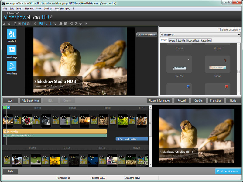 Ashampoo Slideshow Studio HD 4.0.6.1 (1066) software screenshot