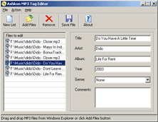 Ashkon MP3 Tag Editor 1.3 software screenshot