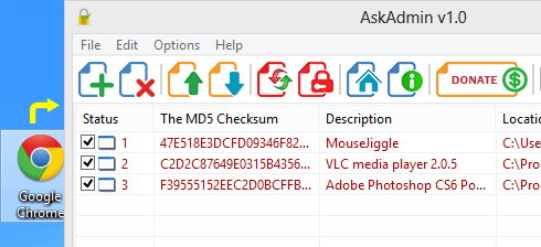 AskAdmin 1.5 software screenshot