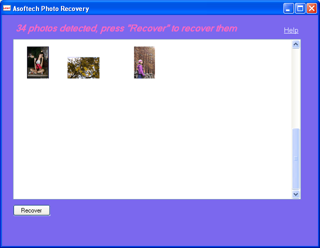 Asoftech Photo Recovery 3.38 software screenshot