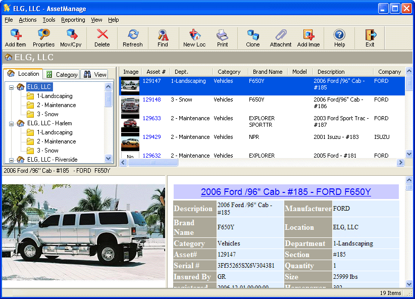 AssetManage Enterprise Asset Software 2007 software screenshot