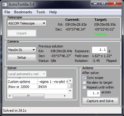 AstroTortilla 0.6.0.0 software screenshot