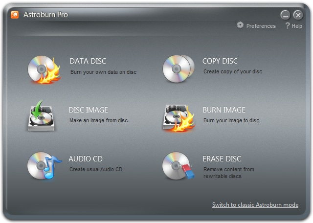 Astroburn Pro 4.0.0.0233 software screenshot