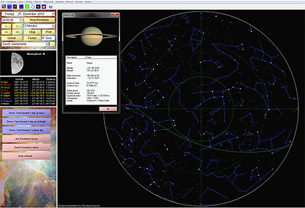 Asynx Planetarium 2.73 software screenshot