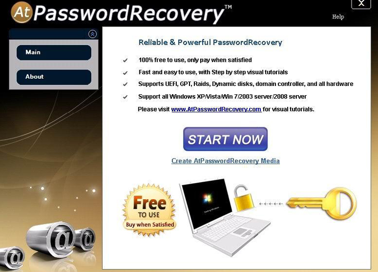 AtPasswordRecovery 8.2.201302 software screenshot
