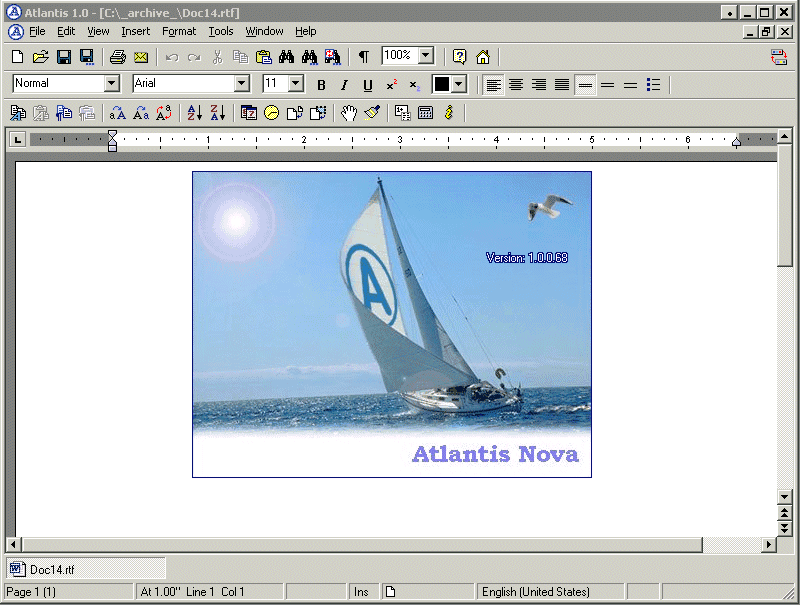 Atlantis Nova 1.0.0.71 software screenshot